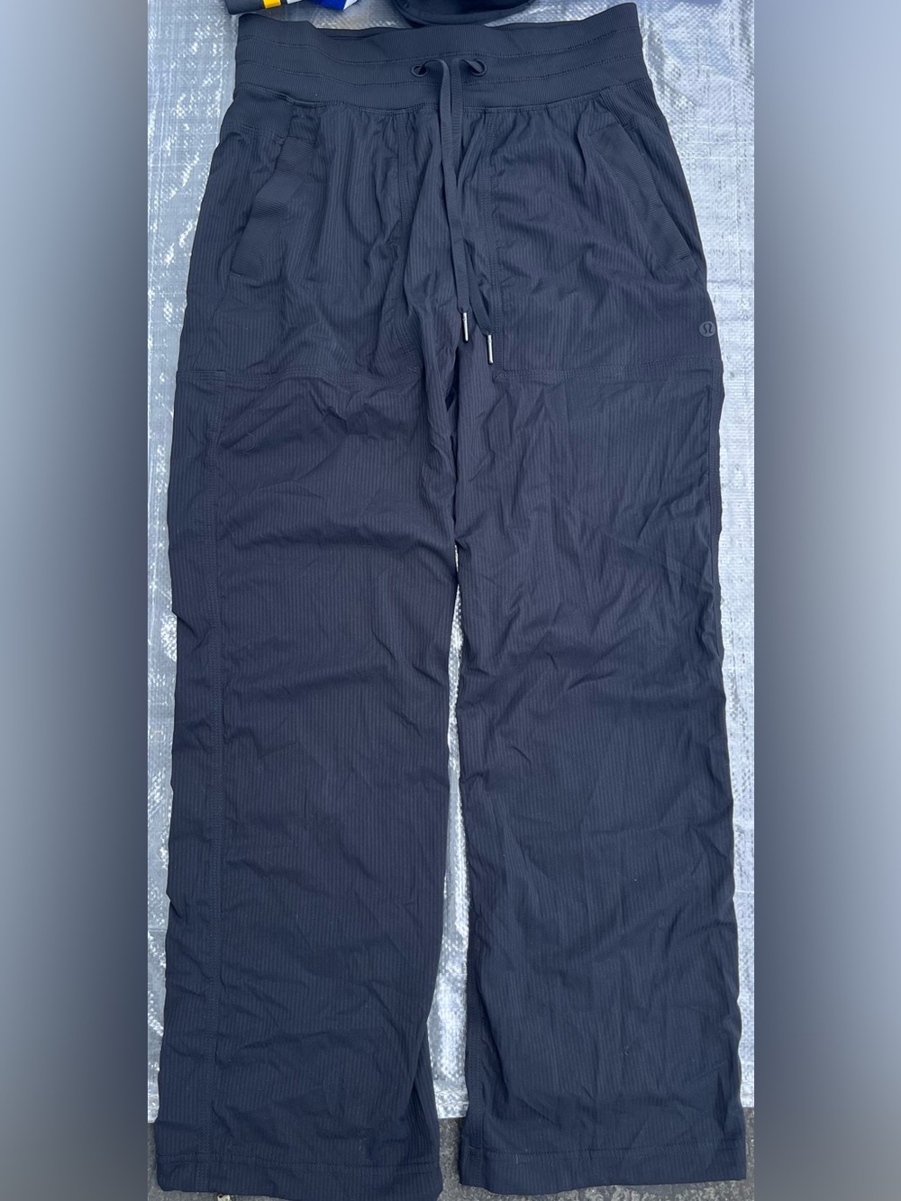 Black Wide-Leg Pull-On Pants with Drawstring